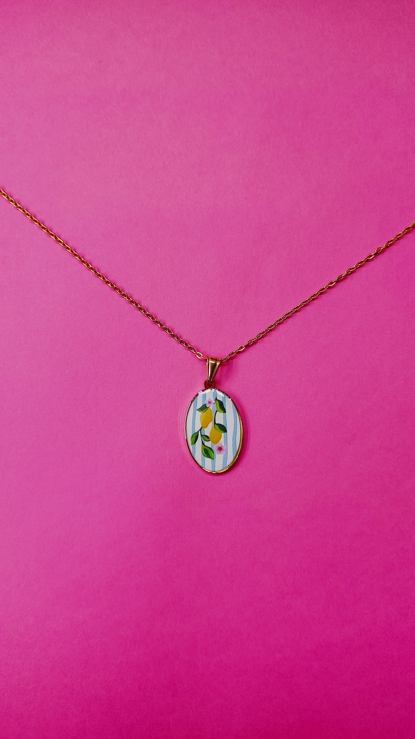 Collana Limoni Mediterranei in acciaio inossidabile | Nuara Bijoux