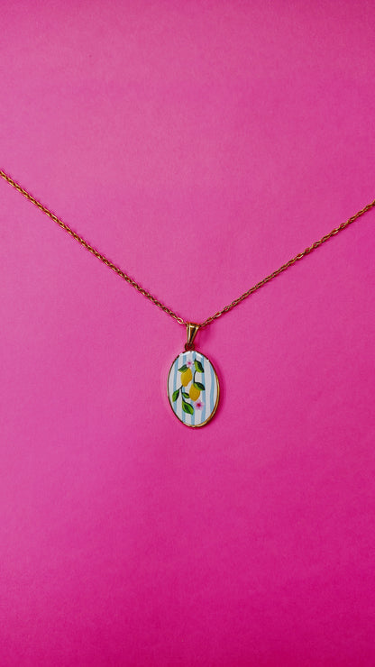 Collana Limoni Mediterranei in acciaio inossidabile | Nuara Bijoux