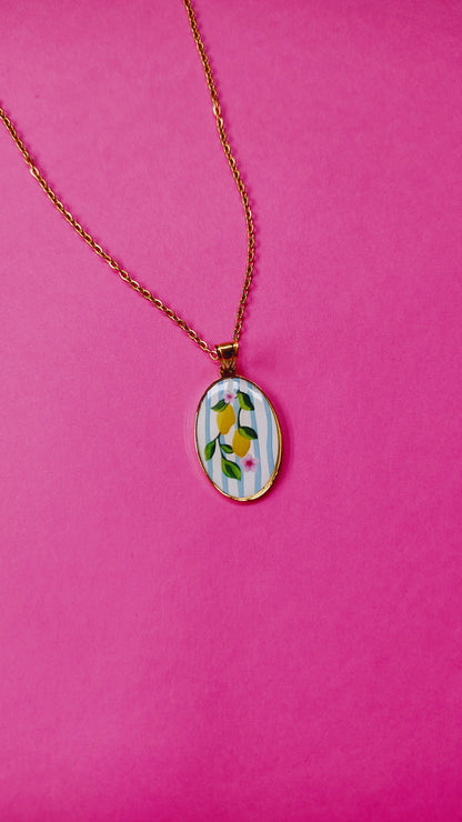 Collana Limoni Mediterranei in acciaio inossidabile | Nuara Bijoux