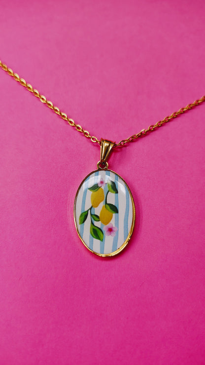 Collana Limoni Mediterranei in acciaio inossidabile | Nuara Bijoux