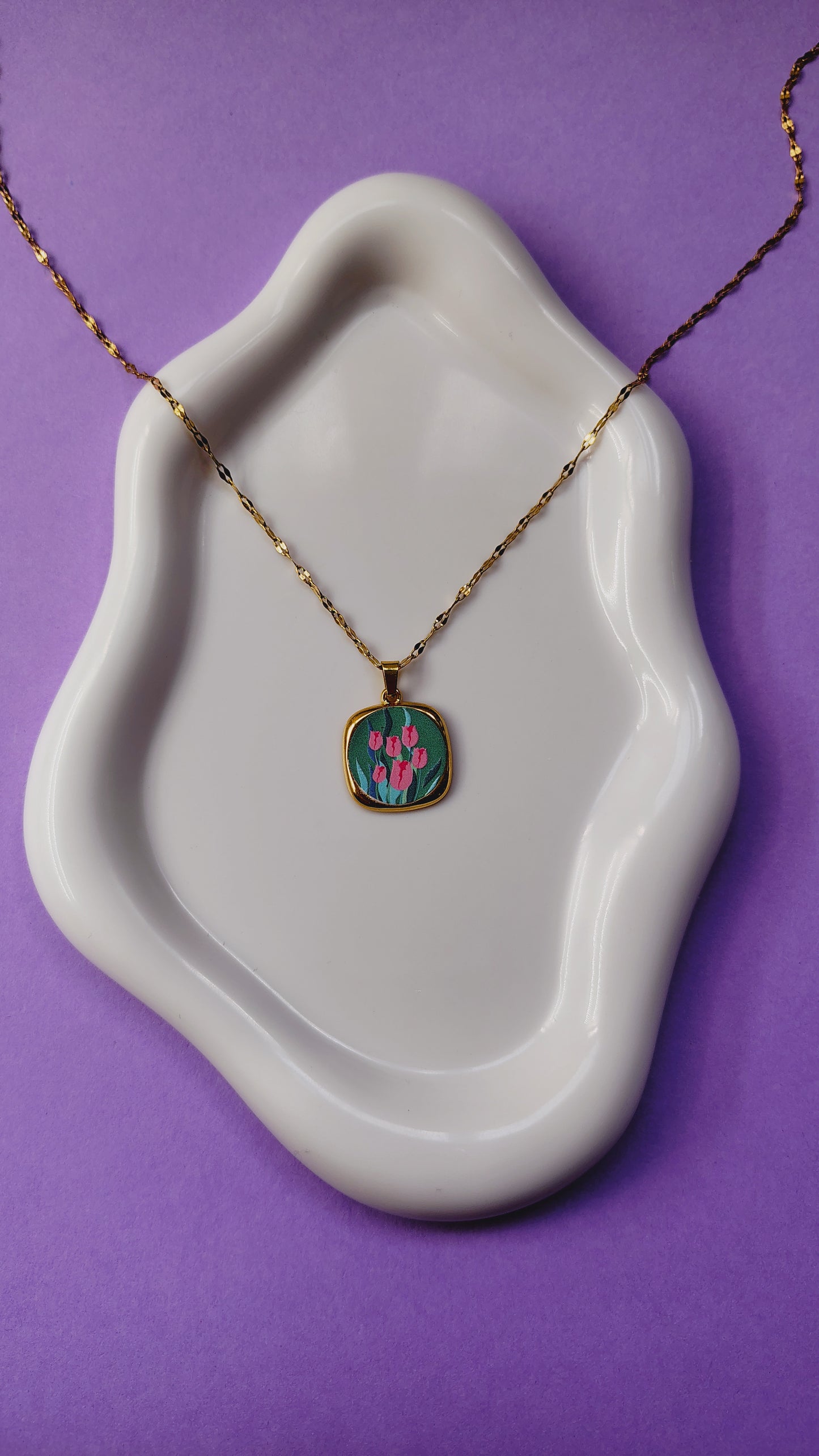 Collana Tulipani in acciaio inossidabile | Nuara Bijoux