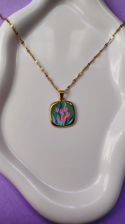 Collana Tulipani in acciaio inossidabile | Nuara Bijoux