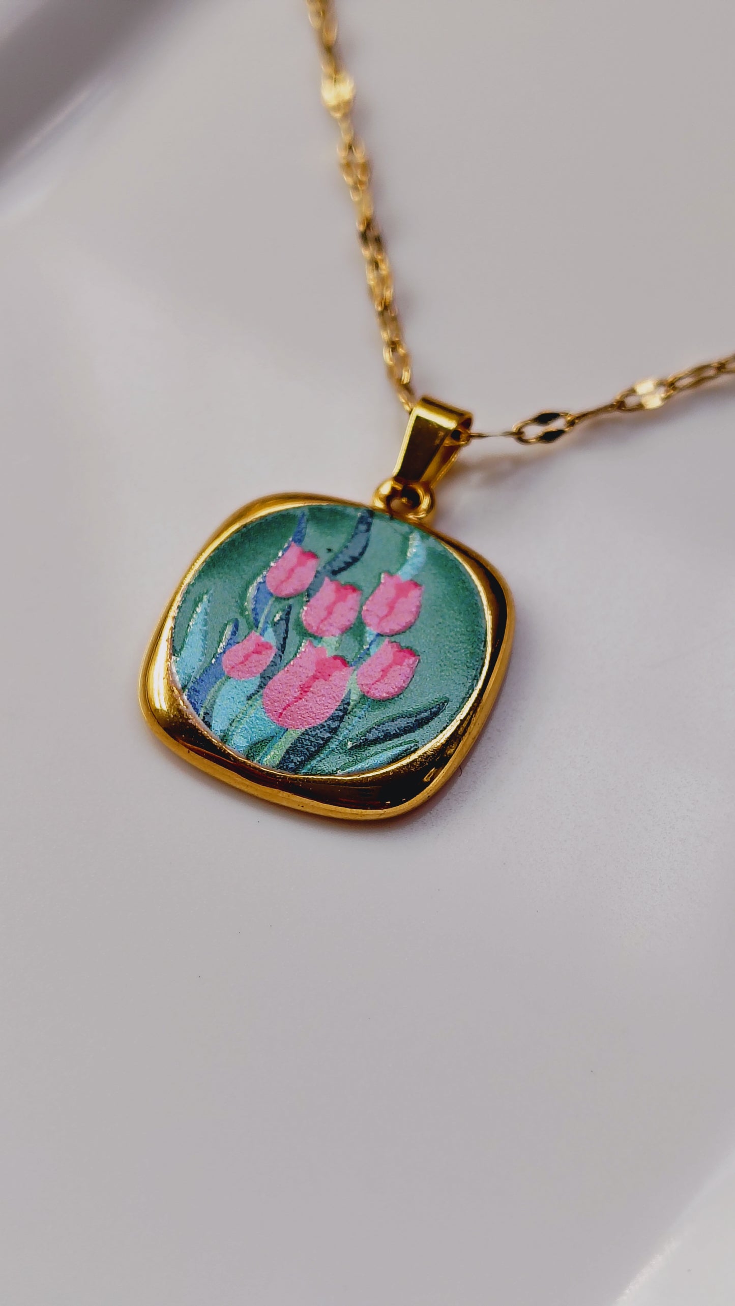 Collana Tulipani in acciaio inossidabile | Nuara Bijoux