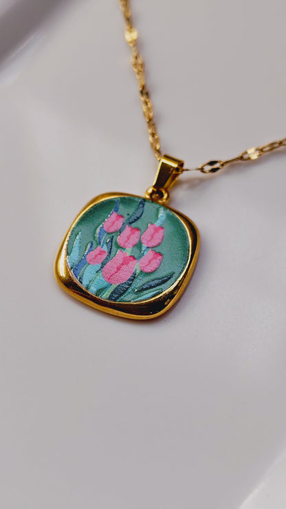 Collana Tulipani in acciaio inossidabile | Nuara Bijoux