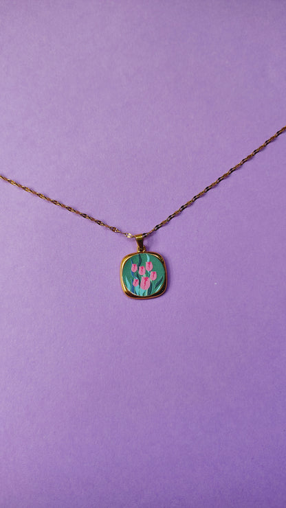 Collana Tulipani in acciaio inossidabile | Nuara Bijoux