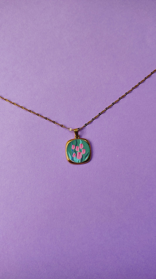 Collana Tulipani in acciaio inossidabile | Nuara Bijoux