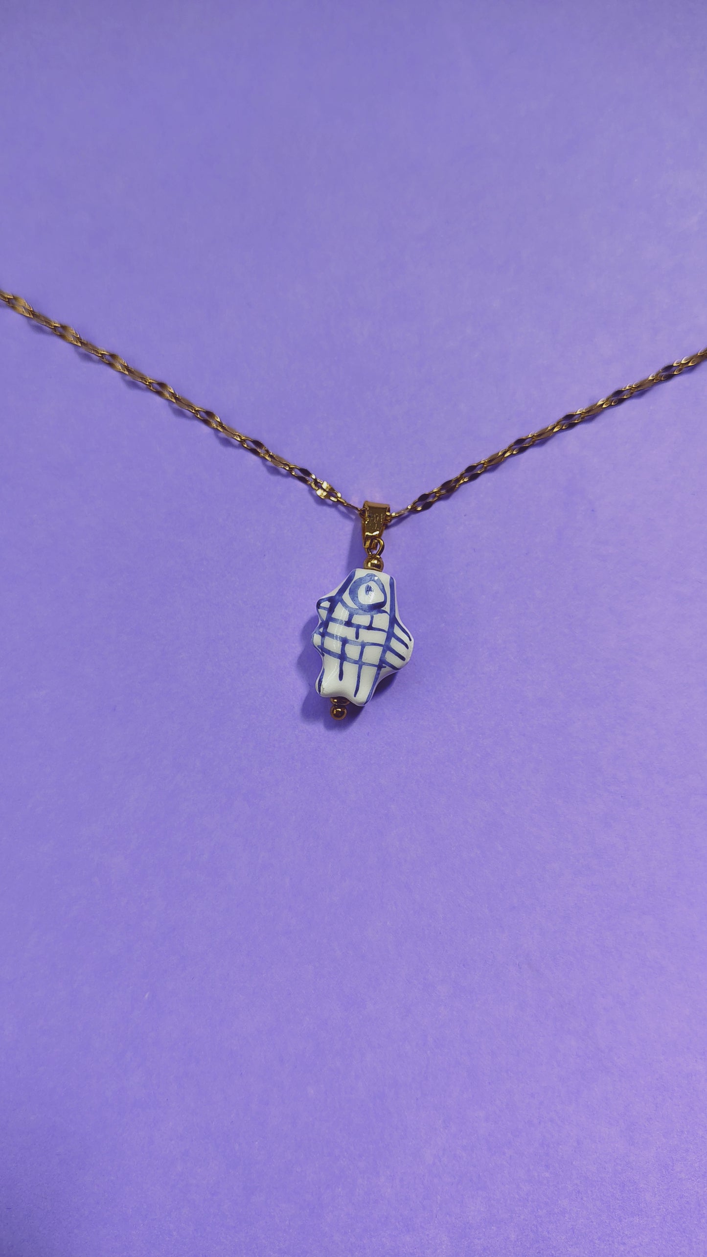 Collana pesciolino in ceramica e acciaio inossidabile | Nuara Bijoux