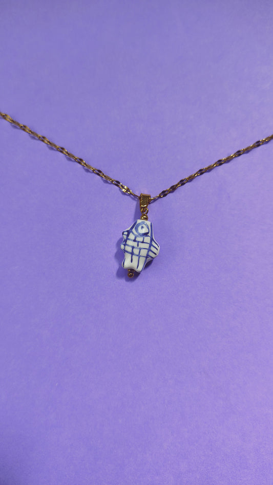 Collana pesciolino in ceramica e acciaio inossidabile | Nuara Bijoux