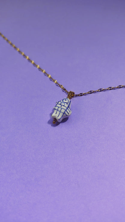 Collana pesciolino in ceramica e acciaio inossidabile | Nuara Bijoux
