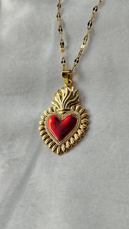 Collana in Acciaio Inossidabile con Sacro Cuore | Nuara Bijoux