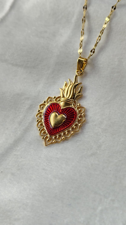 Collana in Acciaio Inossidabile con Sacro Cuore | Nuara Bijoux