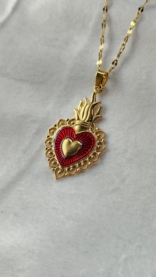 Collana in Acciaio Inossidabile con Sacro Cuore | Nuara Bijoux