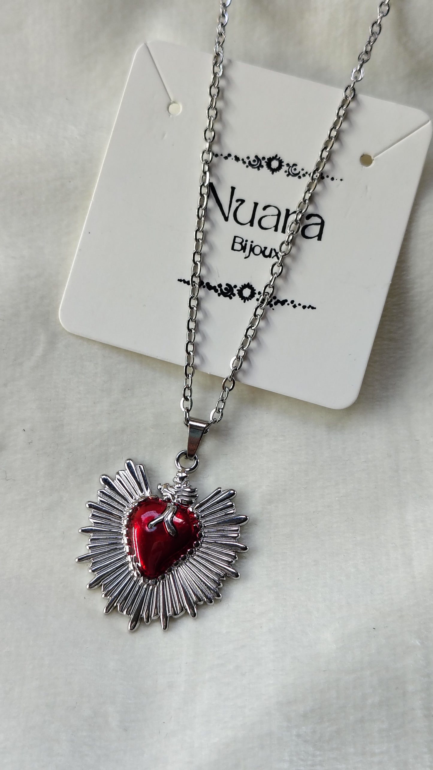Collana in Acciaio Inossidabile Sacro Cuore Anatomico | Nuara Bijoux