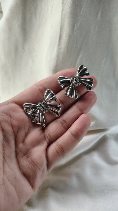 Orecchini Lobo Fiocco con Cristalli in Acciaio Inossidabile | Nuara Bijoux