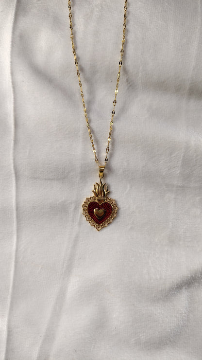 Collana in Acciaio Inossidabile con Sacro Cuore | Nuara Bijoux