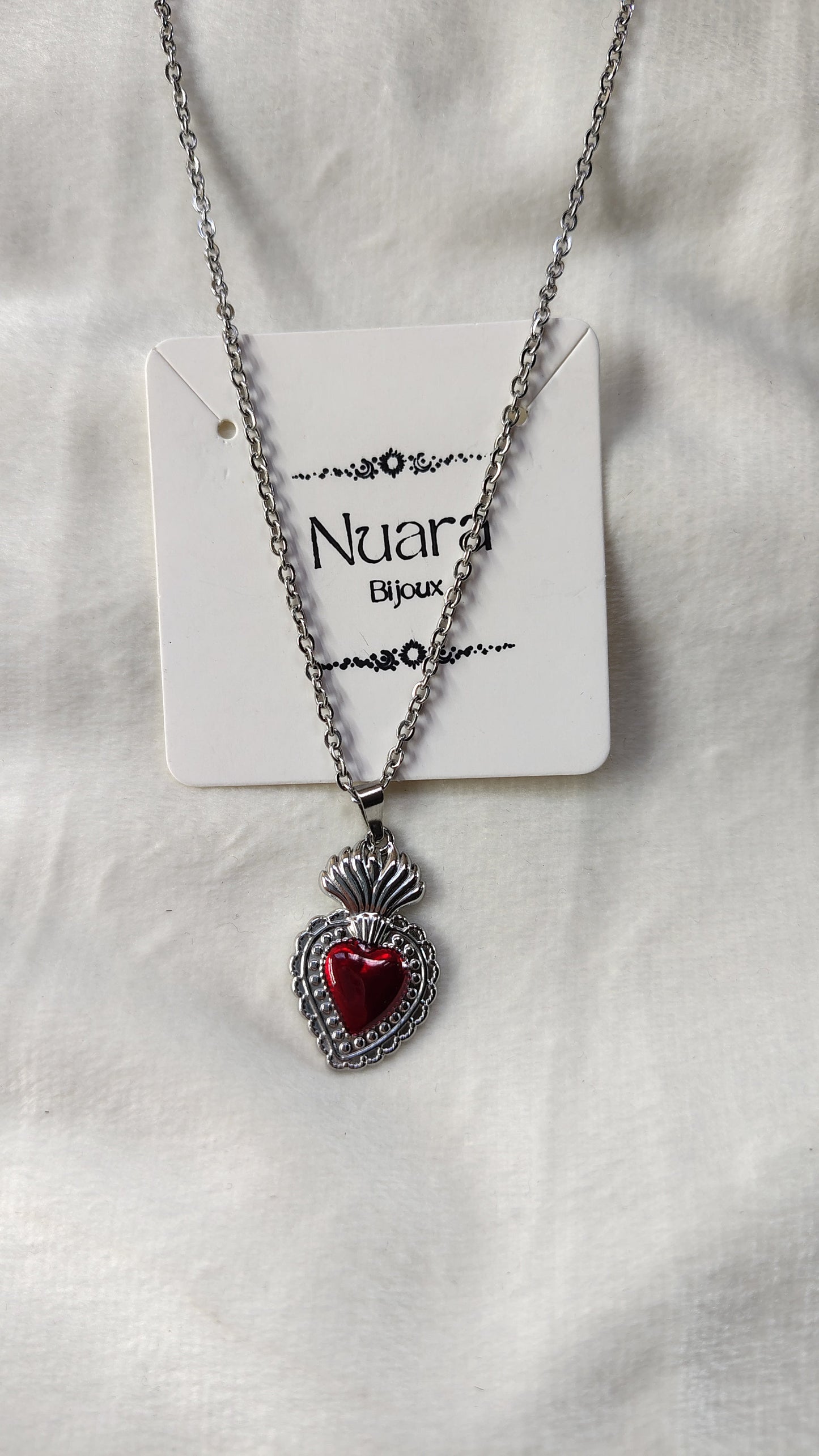 Collana in Acciaio Inossidabile con Sacro Cuore | Nuara Bijoux