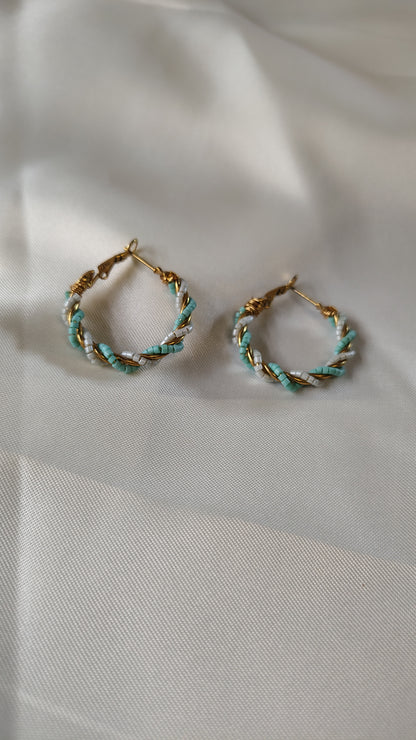 Orecchini a Cerchio Intrecciati Multicolor in Acciaio Inossidabile | Nuara Bijoux