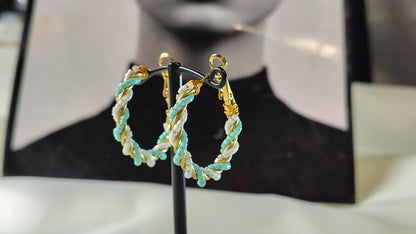 Orecchini a Cerchio Intrecciati Multicolor in Acciaio Inossidabile | Nuara Bijoux