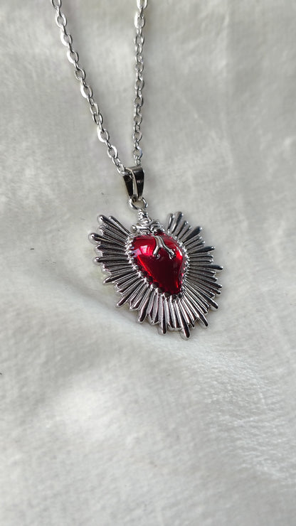 Collana in Acciaio Inossidabile Sacro Cuore Anatomico | Nuara Bijoux