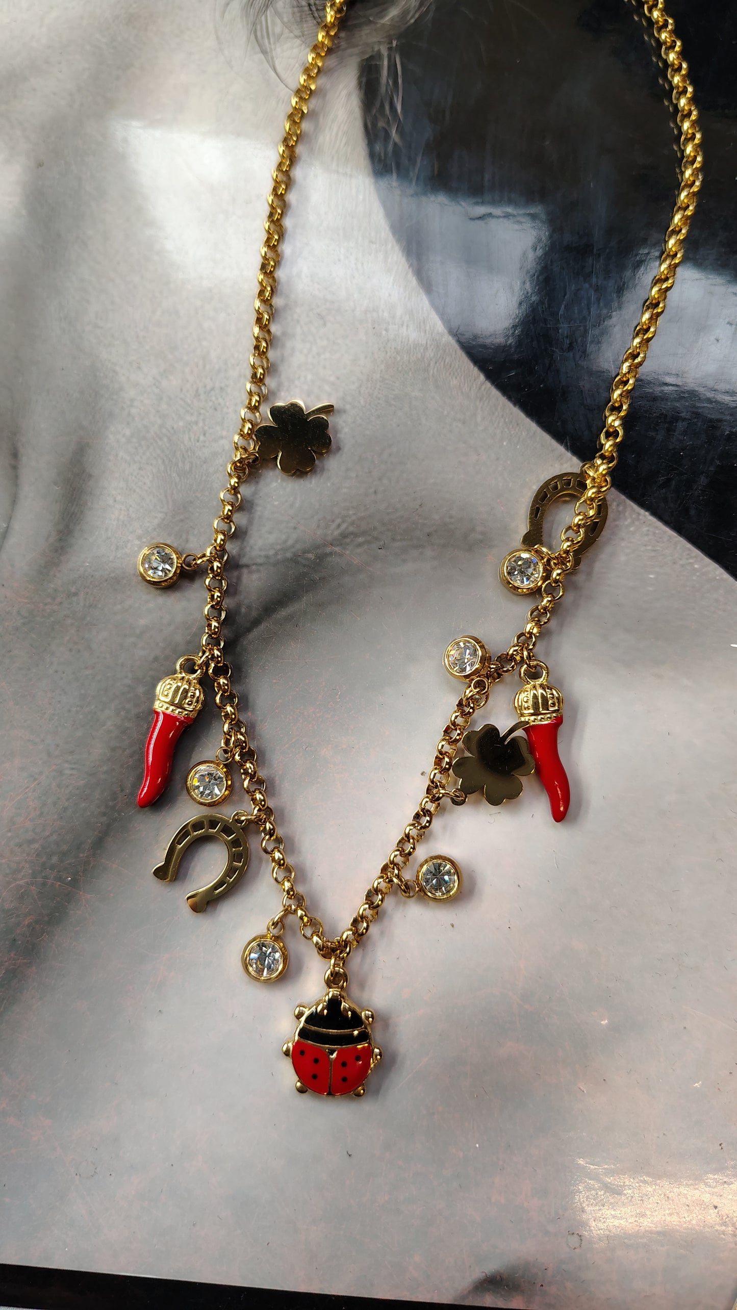 Collana multicharms portafortuna