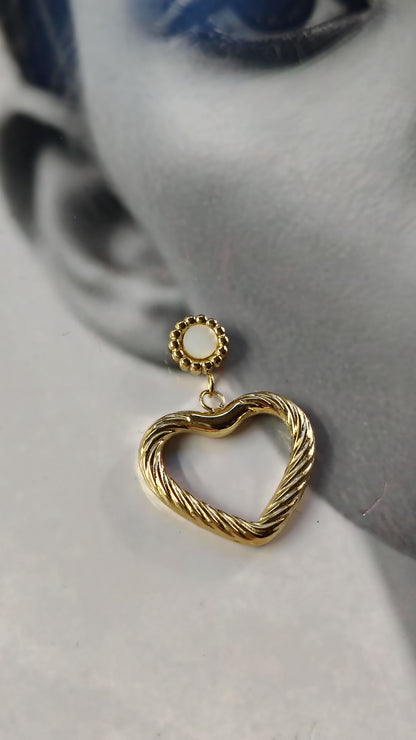 Orecchini Pendenti Cuore Intrecciato in Acciaio Inossidabile | Nuara Bijoux