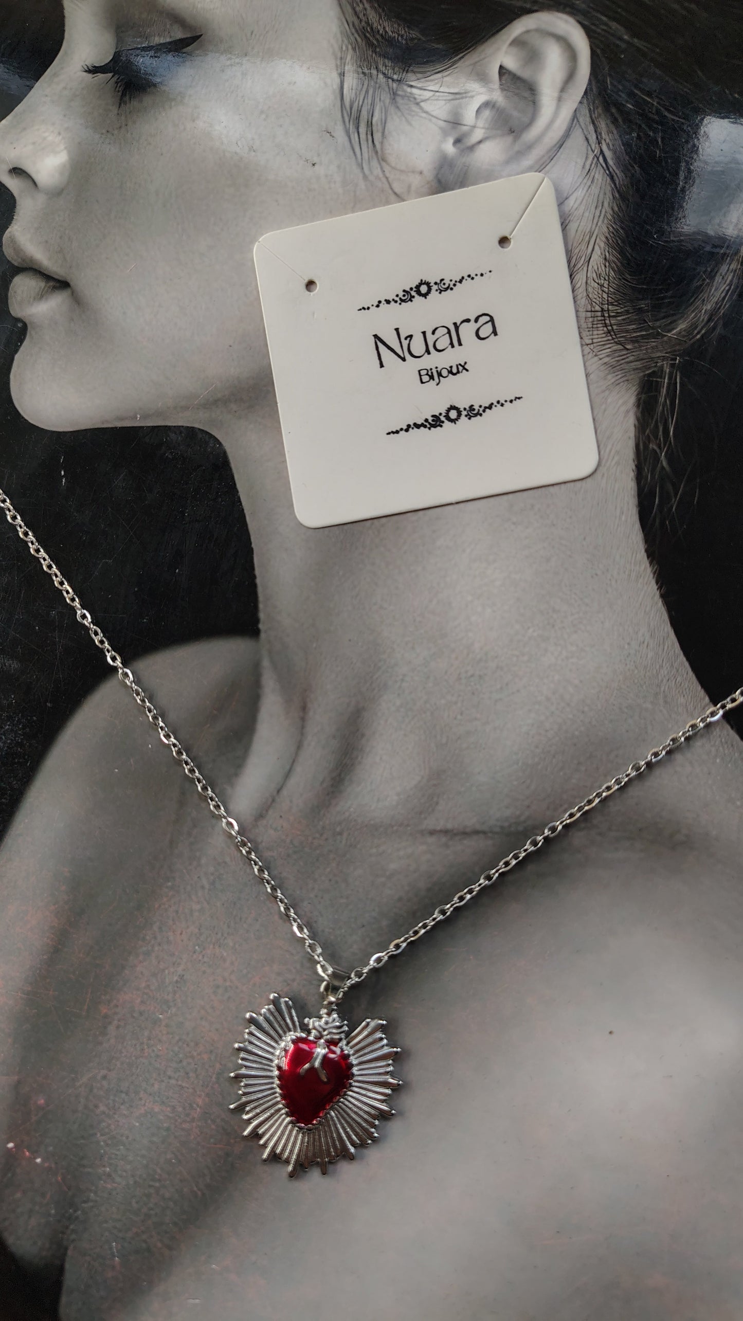 Collana in Acciaio Inossidabile Sacro Cuore Anatomico | Nuara Bijoux