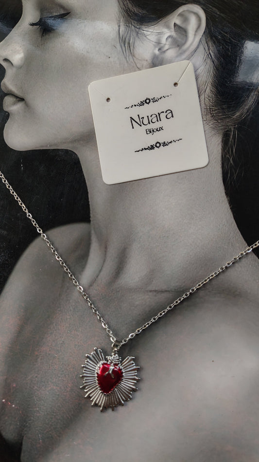 Collana in Acciaio Inossidabile Sacro Cuore Anatomico | Nuara Bijoux