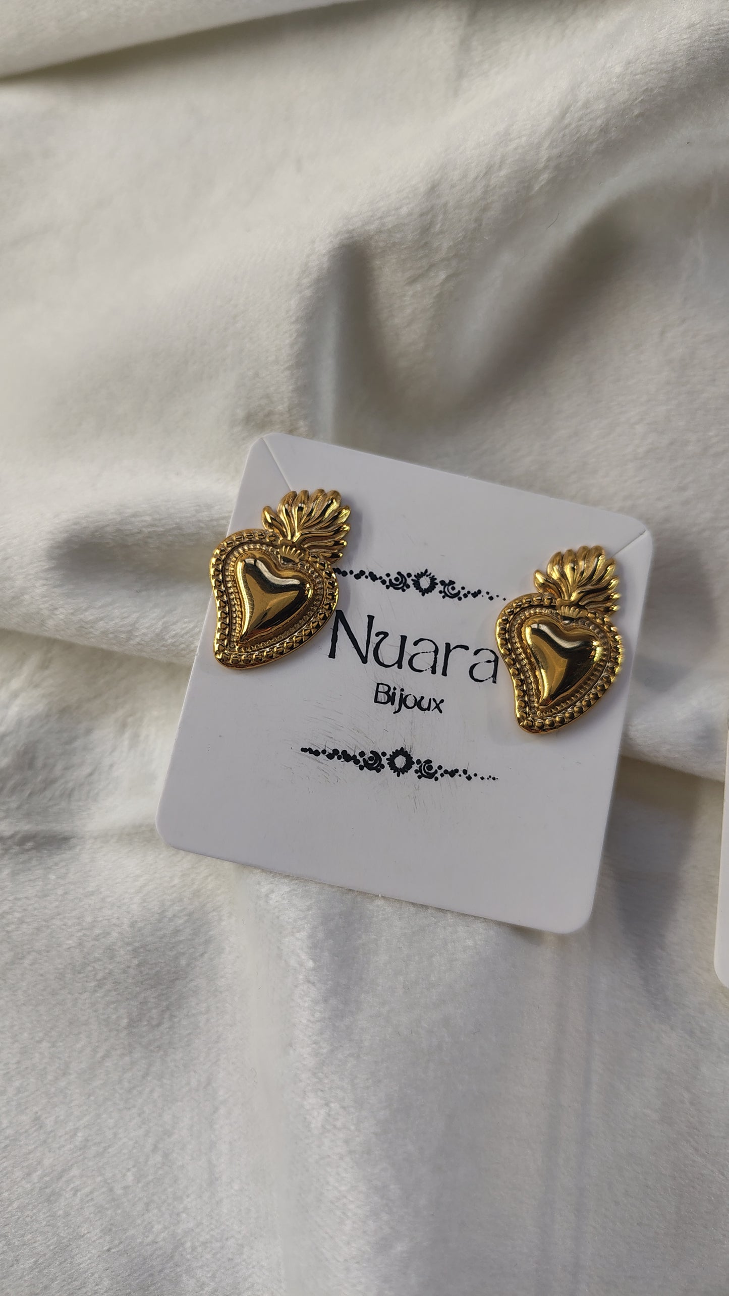 Orecchini Lobo Sacro Cuore in acciaio inossidabile | Nuara Bijoux