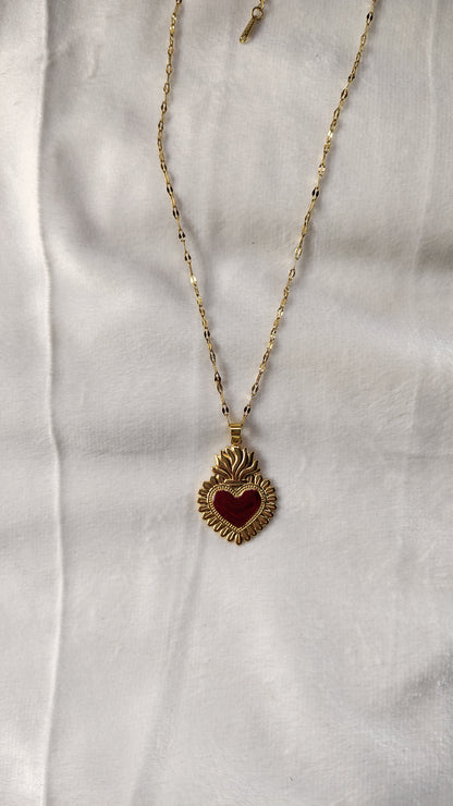 Collana in Acciaio Inossidabile con Sacro Cuore | Nuara Bijoux