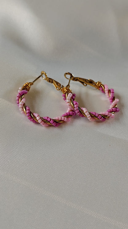 Orecchini a Cerchio Intrecciati Multicolor in Acciaio Inossidabile | Nuara Bijoux