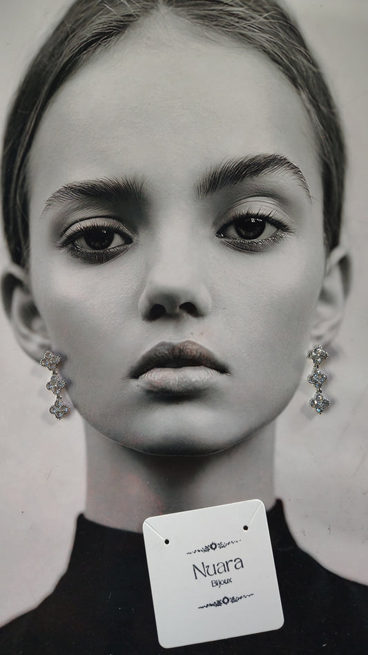 Orecchini Pendenti con Cristalli Brillanti in Acciaio Inossidabile | Nuara Bijoux