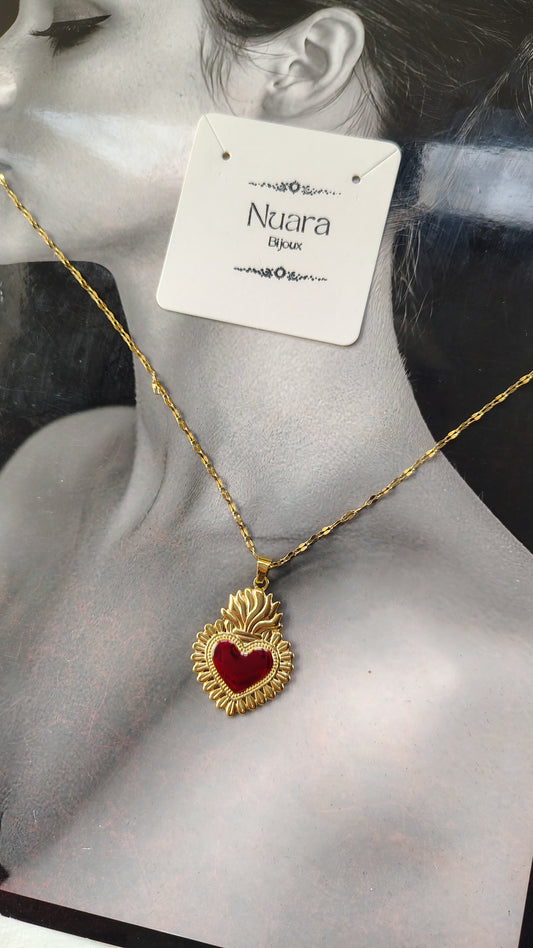 Collana in Acciaio Inossidabile con Sacro Cuore | Nuara Bijoux