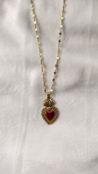 Collana in Acciaio Inossidabile con Sacro Cuore | Nuara Bijoux