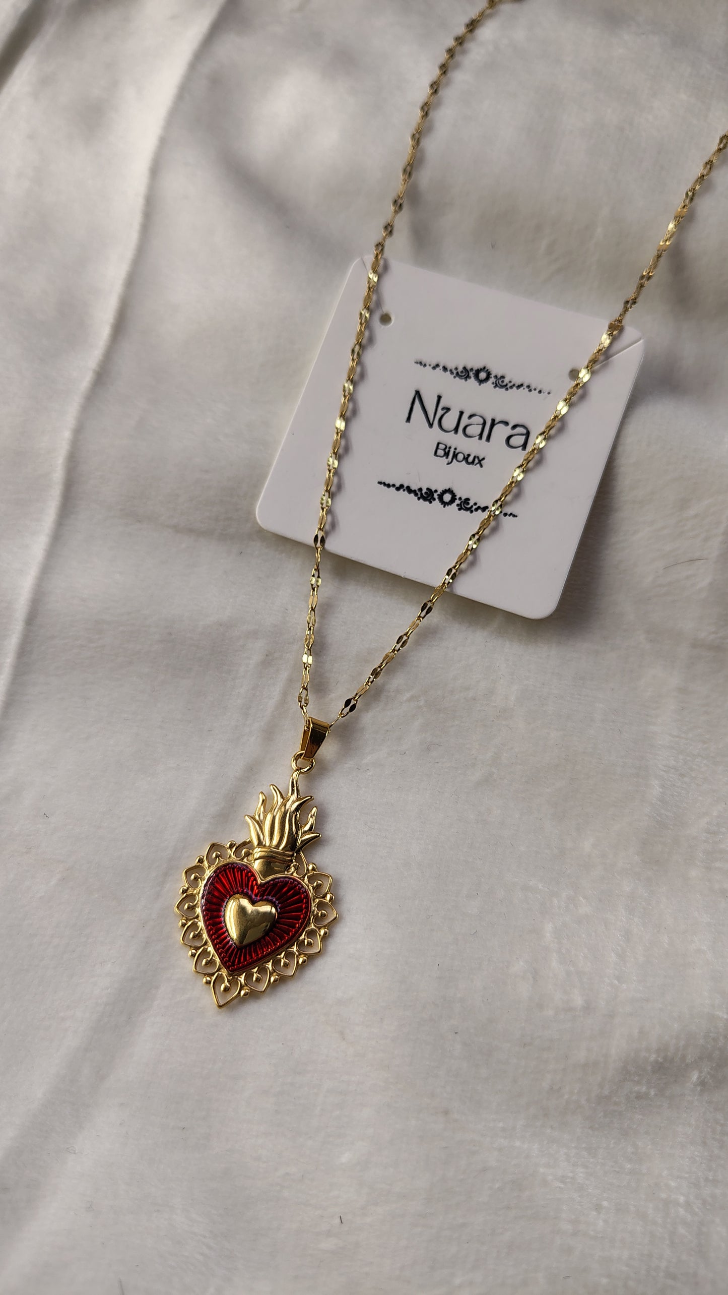 Collana in Acciaio Inossidabile con Sacro Cuore | Nuara Bijoux