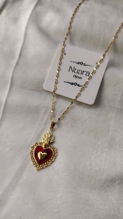 Collana in Acciaio Inossidabile con Sacro Cuore | Nuara Bijoux