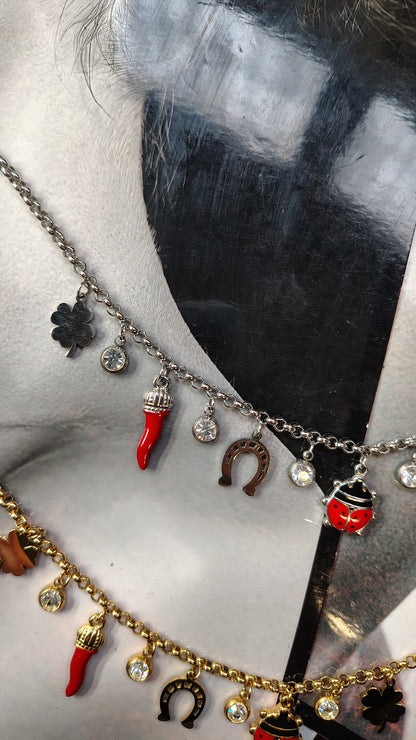 Collana multicharms portafortuna