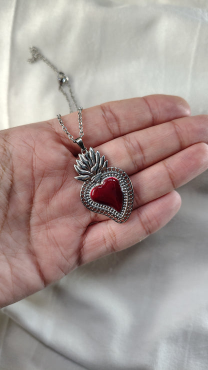 Collana in Acciaio Inossidabile con Sacro Cuore | Nuara Bijoux