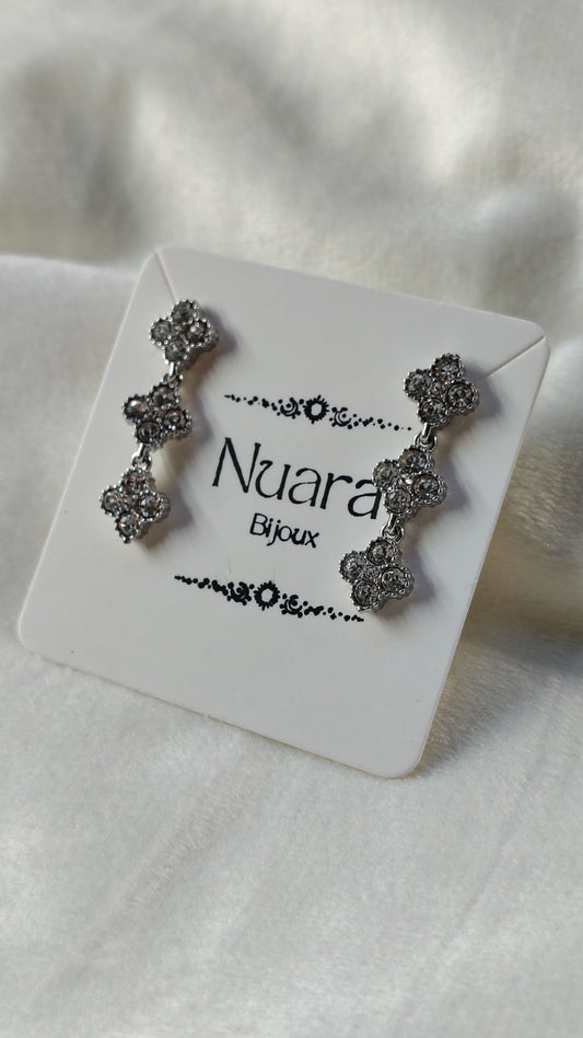 Orecchini Pendenti con Cristalli Brillanti in Acciaio Inossidabile | Nuara Bijoux