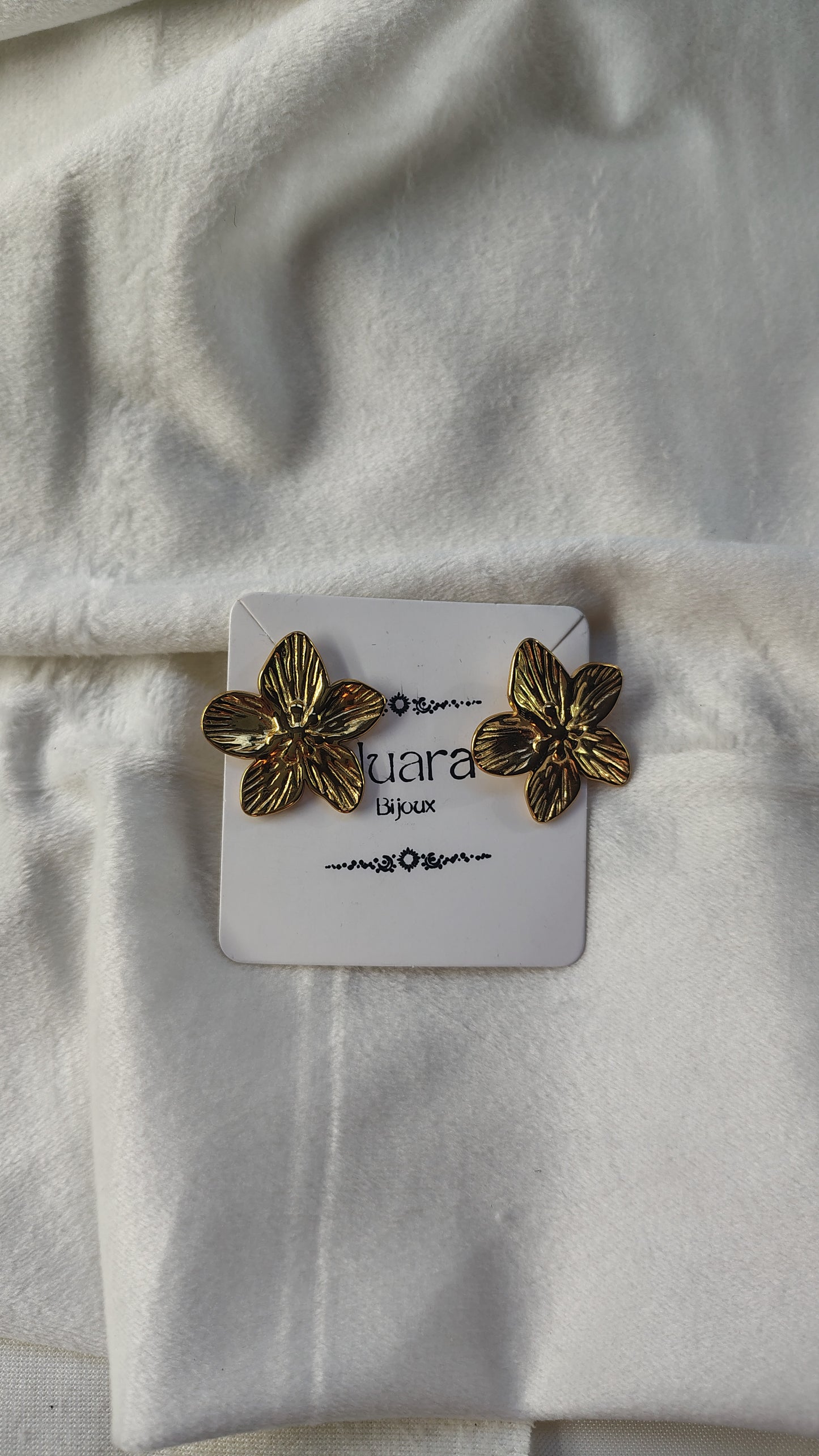 Orecchini Lobo Fiore in acciaio inossidabile | Nuara Bijoux