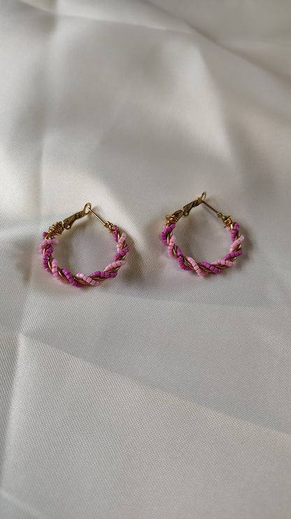 Orecchini a Cerchio Intrecciati Multicolor in Acciaio Inossidabile | Nuara Bijoux