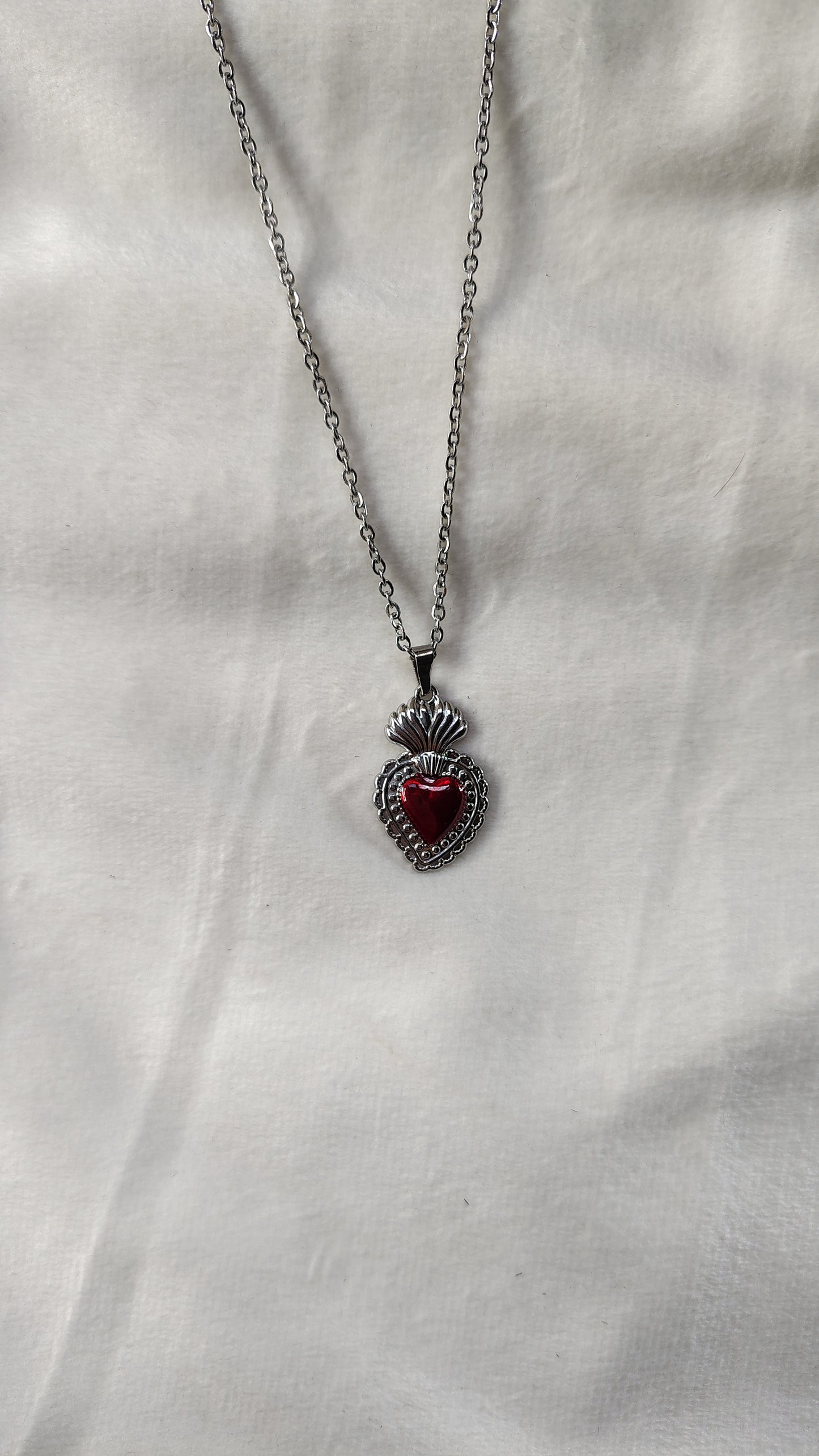 Collana in Acciaio Inossidabile con Sacro Cuore | Nuara Bijoux