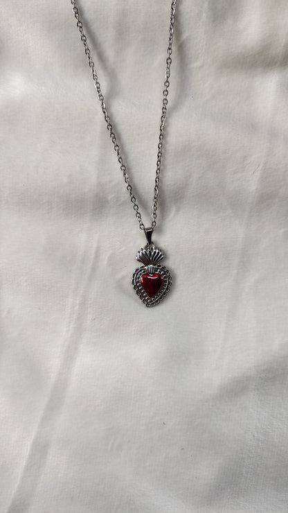 Collana in Acciaio Inossidabile con Sacro Cuore | Nuara Bijoux