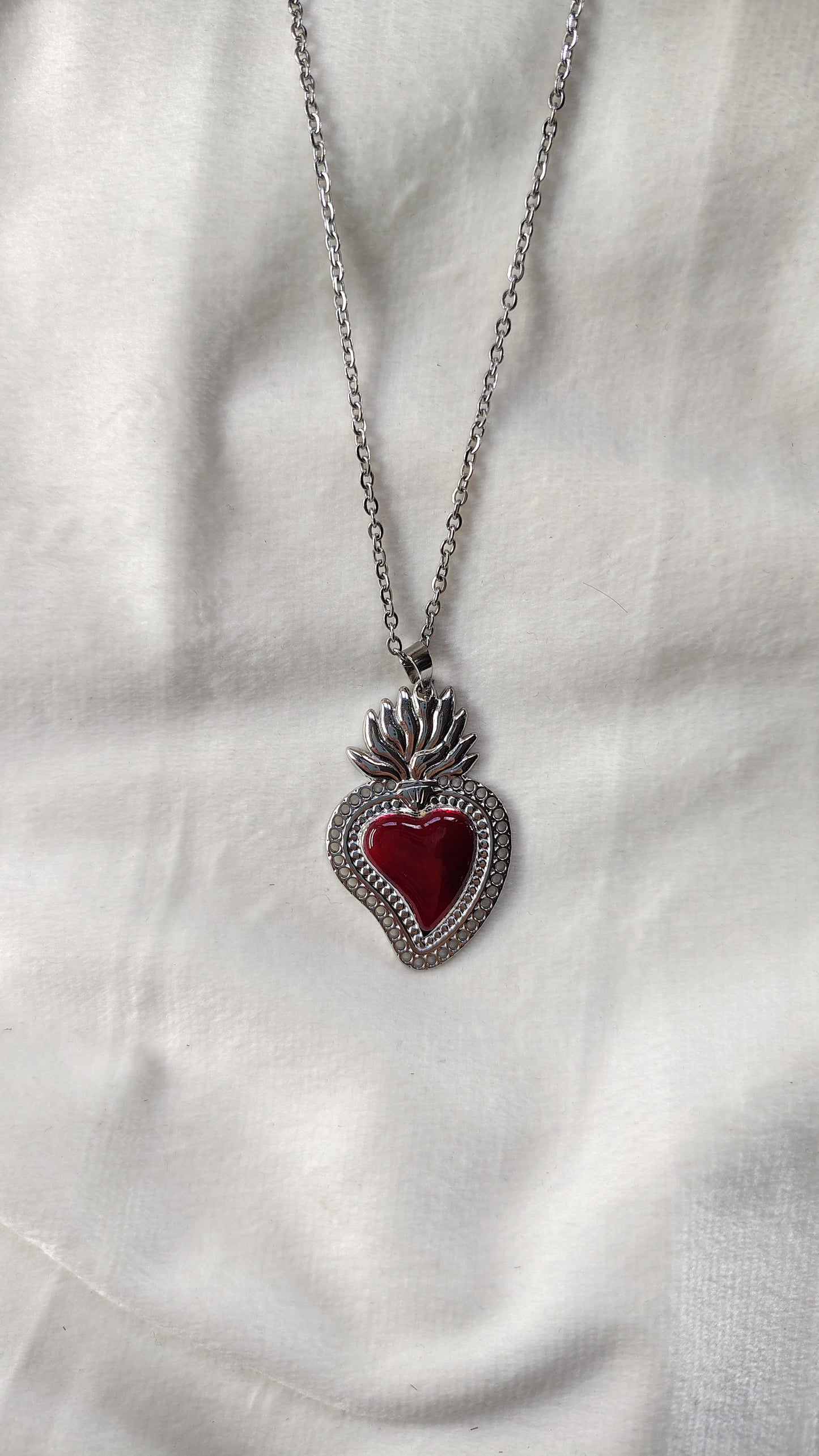 Collana in Acciaio Inossidabile con Sacro Cuore | Nuara Bijoux