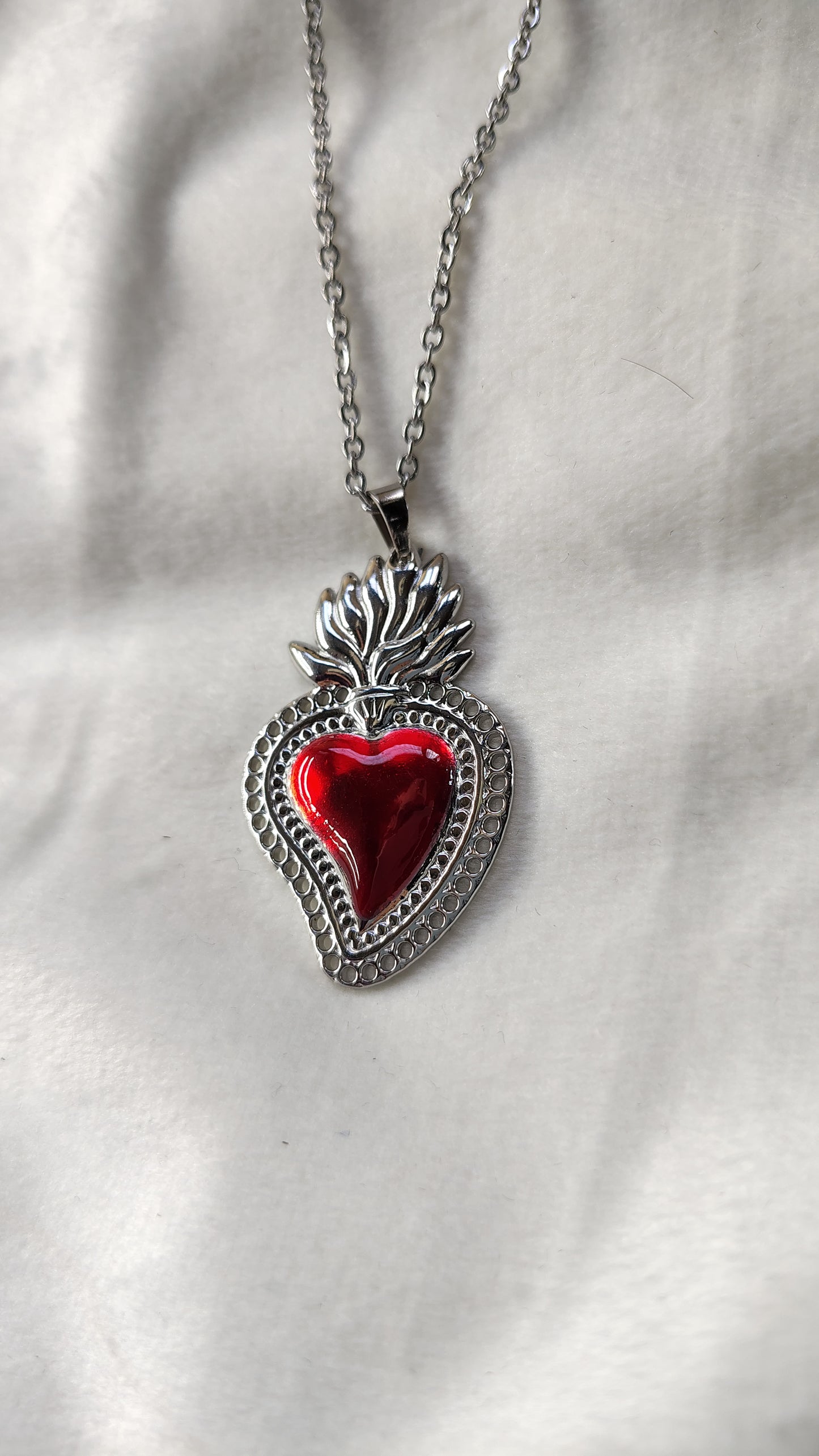 Collana in Acciaio Inossidabile con Sacro Cuore | Nuara Bijoux