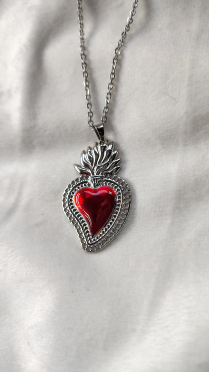 Collana in Acciaio Inossidabile con Sacro Cuore | Nuara Bijoux