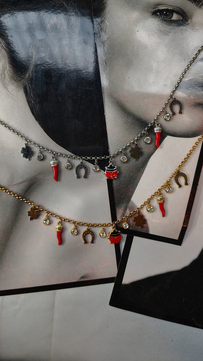 Collana multicharms portafortuna