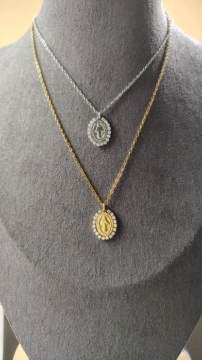 Collana in Acciaio Inossidabile con Madonnina di Guadalupe| Nuara Bijoux