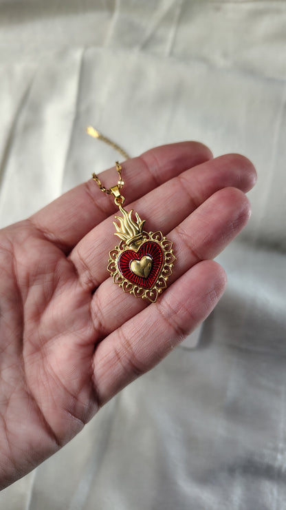 Collana in Acciaio Inossidabile con Sacro Cuore | Nuara Bijoux
