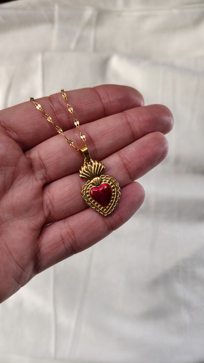 Collana in Acciaio Inossidabile con Sacro Cuore | Nuara Bijoux