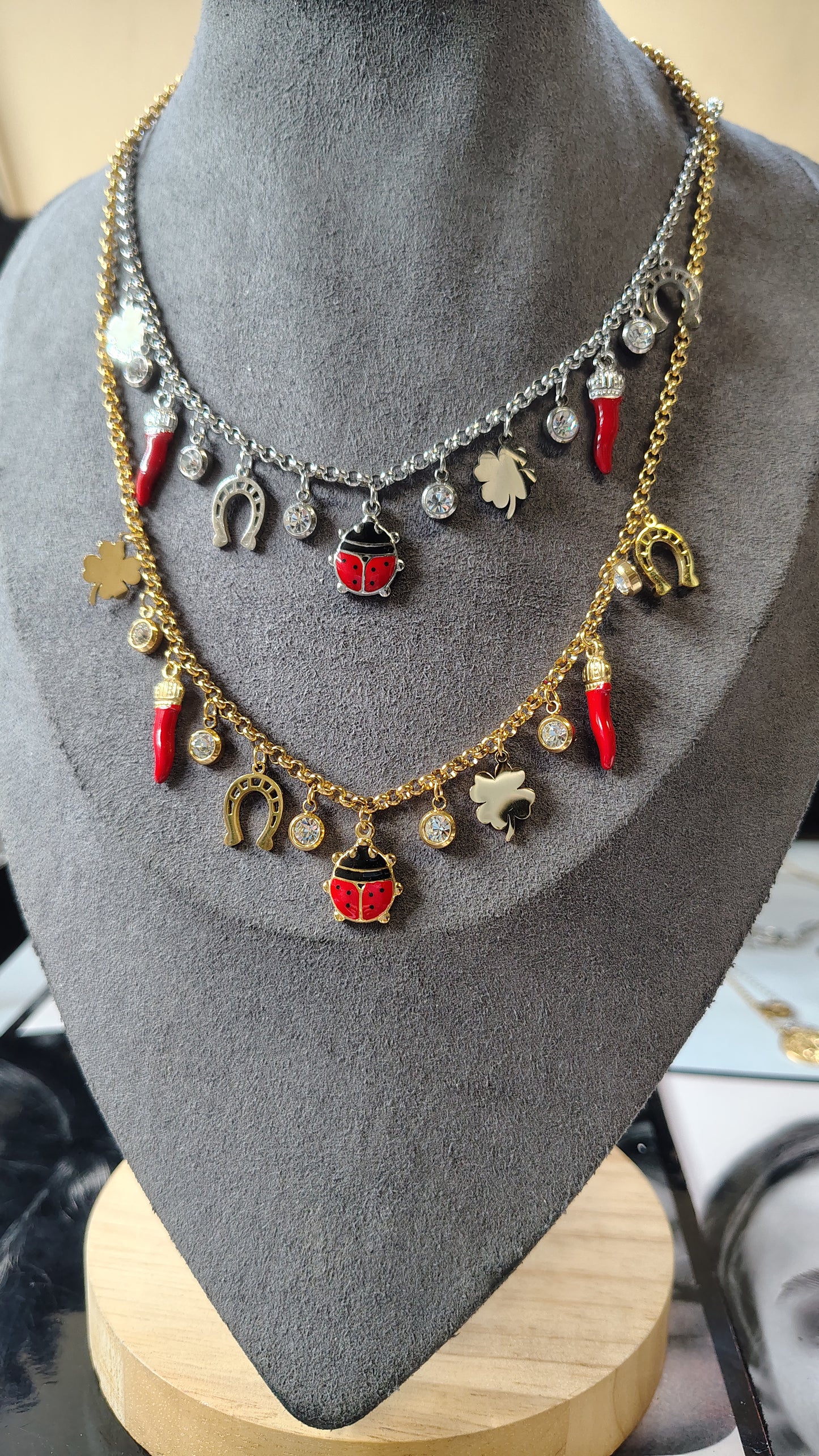 Collana multicharms portafortuna